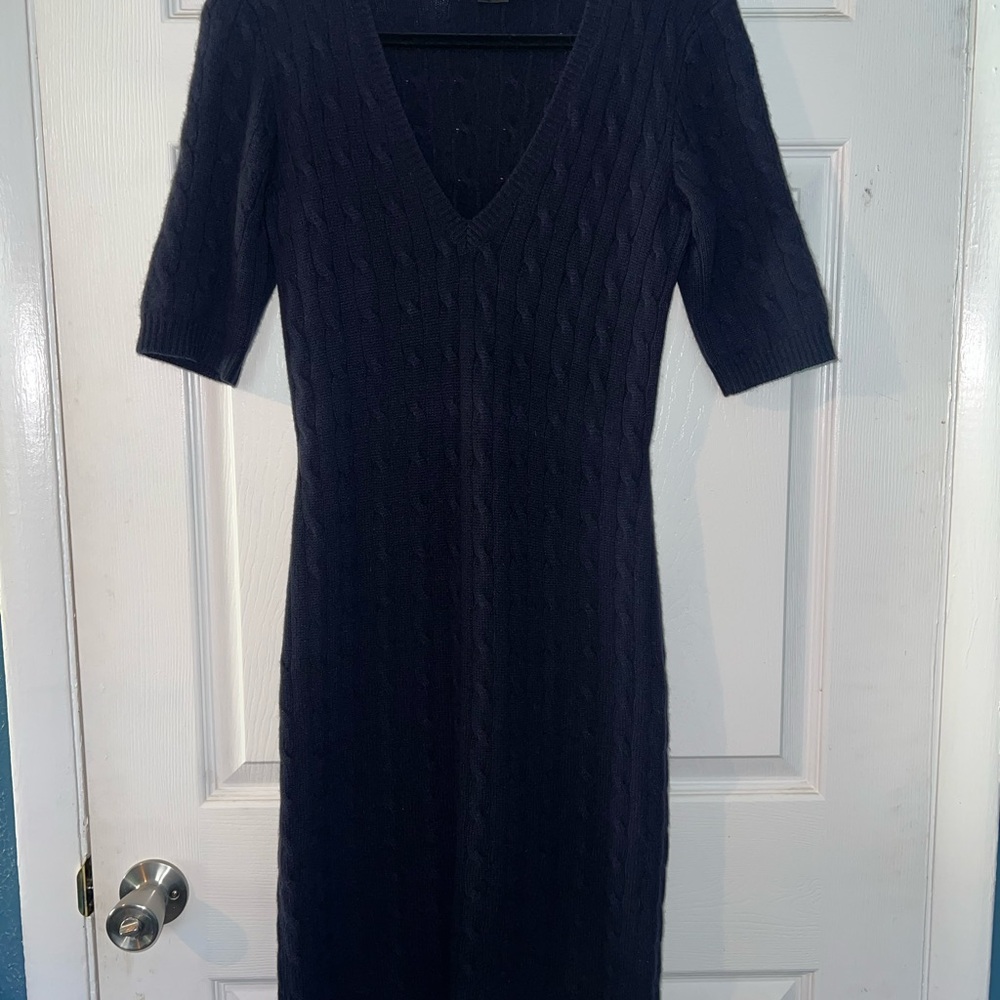 Ralph Lauren Black Label Navy Midi Sweater Dress